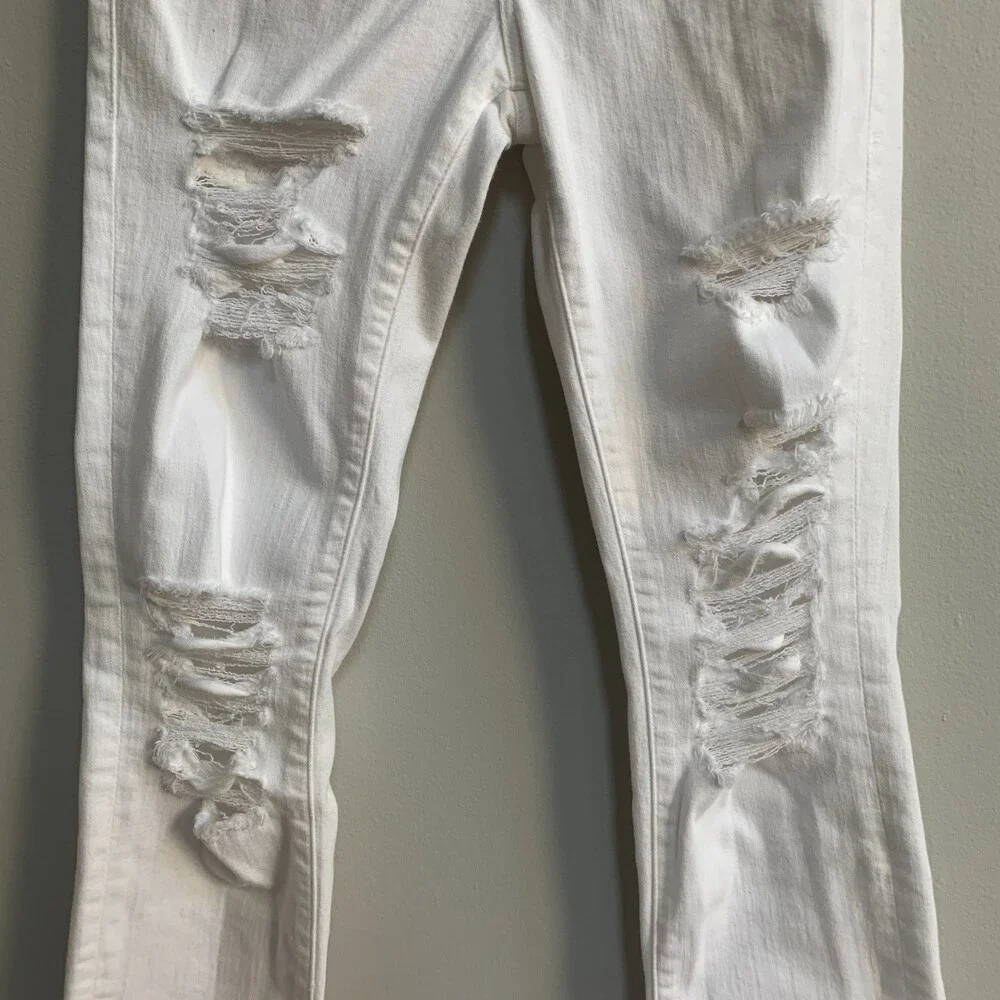 FRAME Denim Le Skinny de Jeanne Jeans Demin Women's 24 White Trashed Distressed